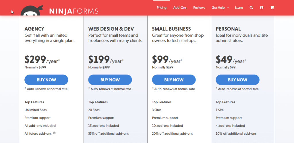 comparação entre MetFrom Vs Ninja Form Vs WpForms