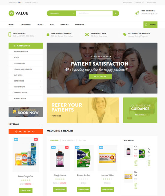 leo drug store ตอบสนองธีม prestashop