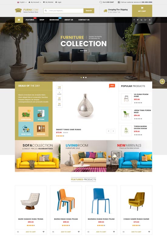 furnicom furniture theme วีโอไอพี