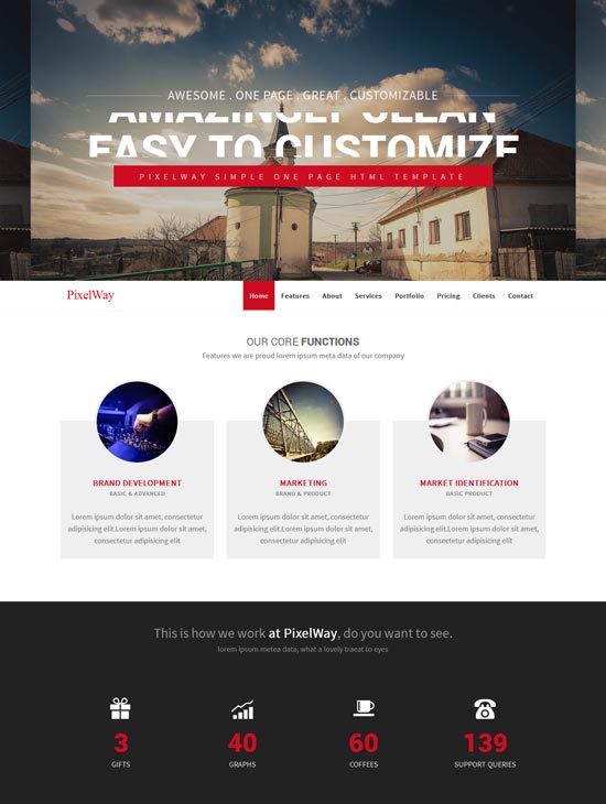 PixelWay-Simple-One-Page-Template