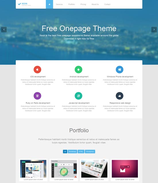 Xeon-Best-Free-Onepage-Site-Template