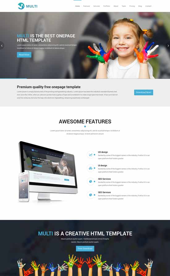 ตอบสนองฟรี OnePage-HTML-Template