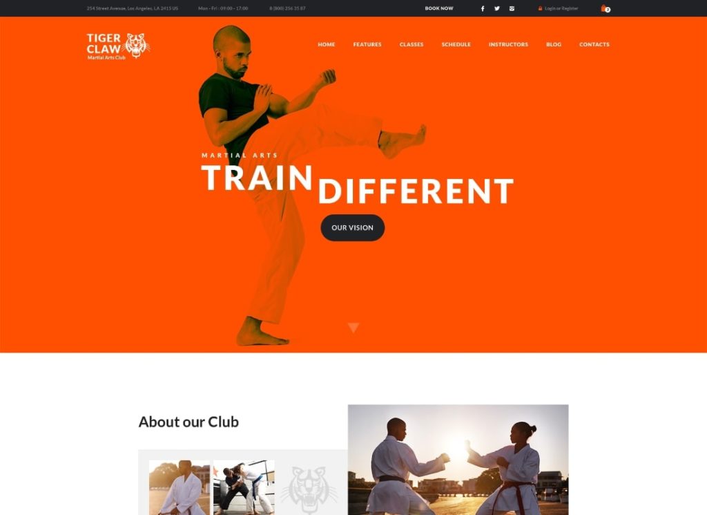 กรงเล็บเสือ | ธีม WordPress โรงเรียนสอนศิลปะการต่อสู้และฟิตเนสเซ็นเตอร์