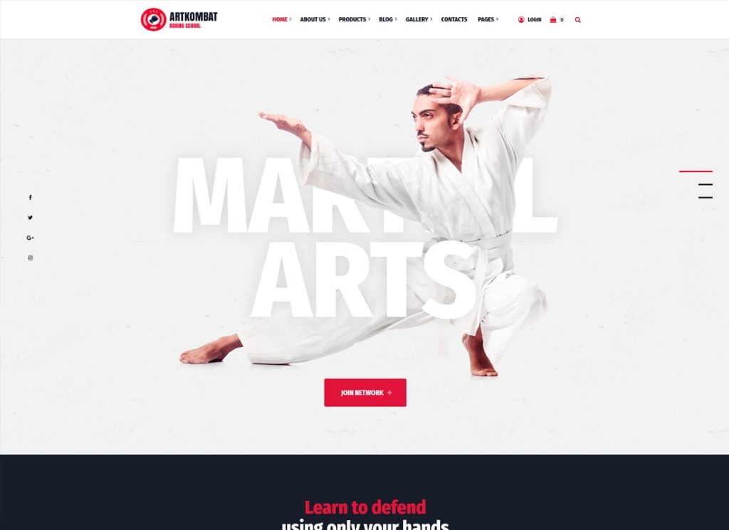 Art Kombat | โรงเรียนสอนมวย, ศิลปะการต่อสู้, คาราเต้, ยิมและฟิตเนส WordPress Theme