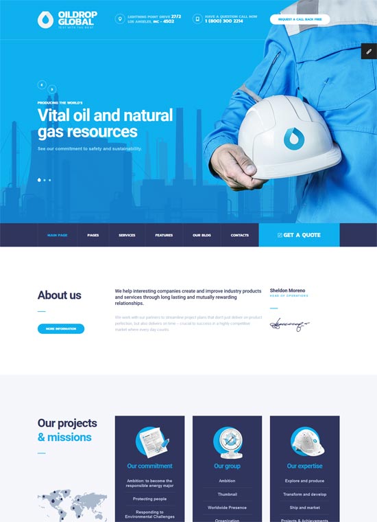 oildrop น้ำมัน แก๊ส อุตสาหกรรม html template