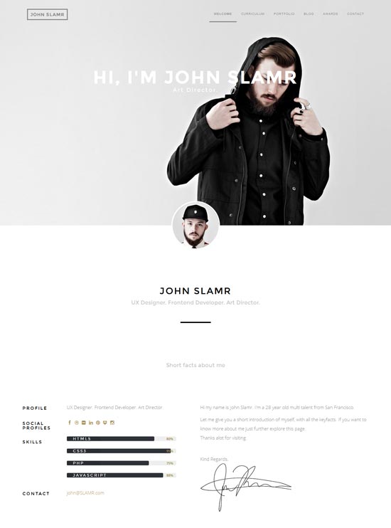 SLAMR-Ultimate-Resume-and-Personal Portfolio