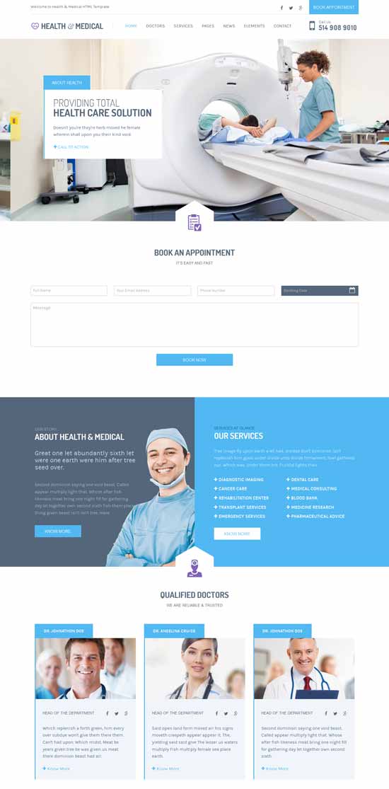 สุขภาพ-การแพทย์-HTML-Template