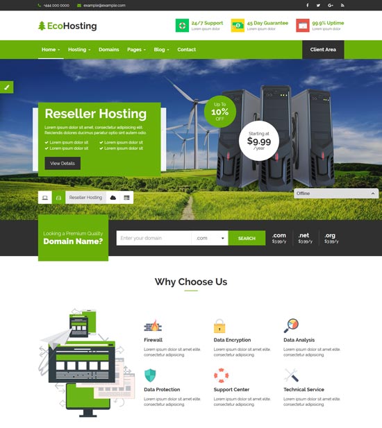 ecohosting html5 託管模板