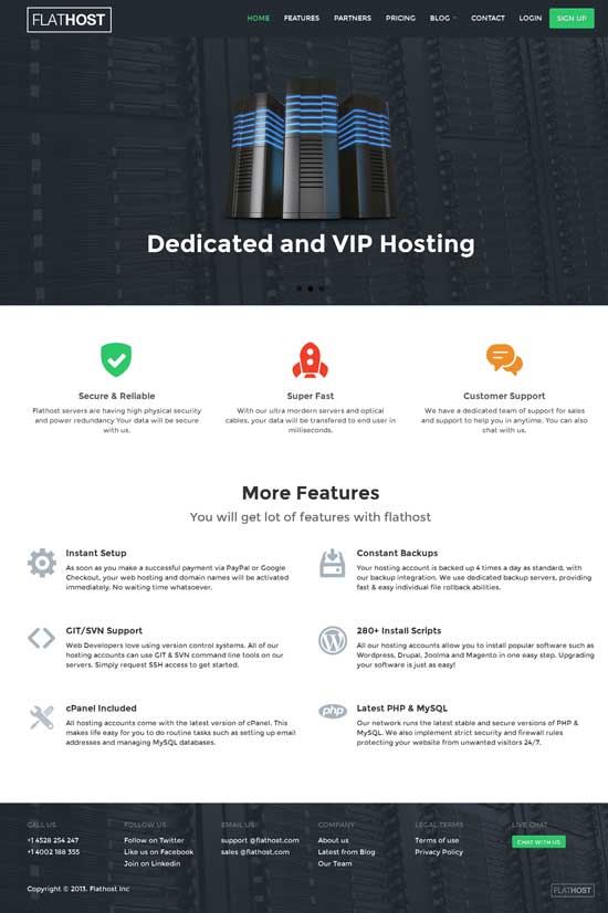 FlatHost Responsive Hosting Template