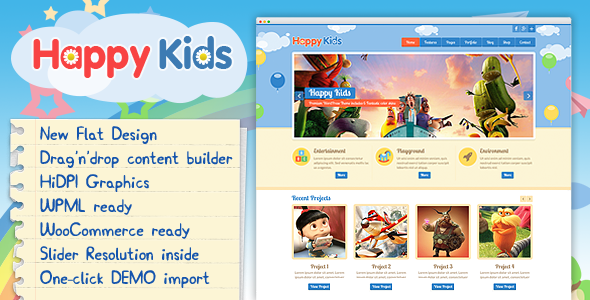 Happy Kids - ธีม WordPress สำหรับเด็ก