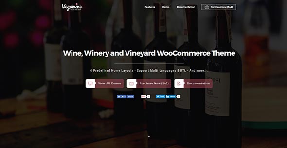 VG VegaWine - Şarap, Şaraphane ve Bağ WooCommerce Teması