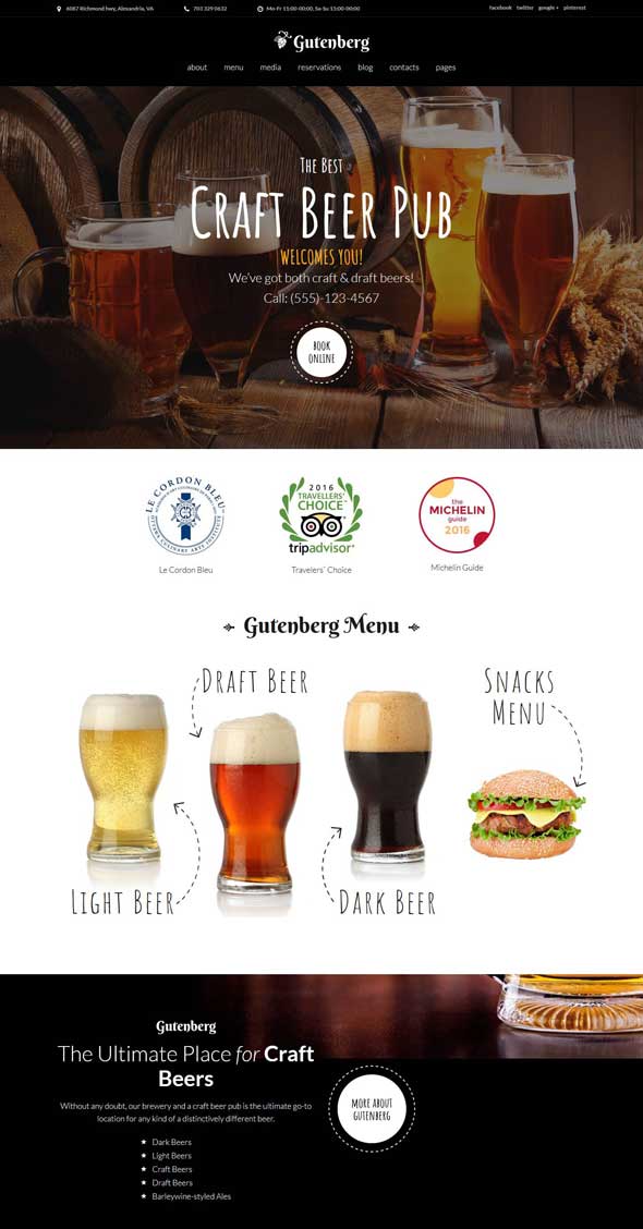 gutenberg bira pub bira fabrikası teması