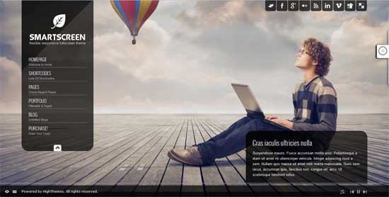 SmartScreen fullscreen responsive WordPress theme