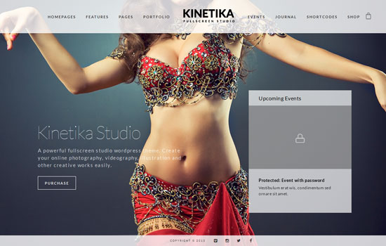 ธีม WordPress Kinetika แบบเต็มหน้าจอ