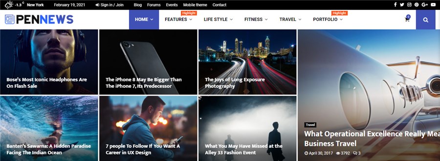 WordPress PenNews Themes لموقع الصحف