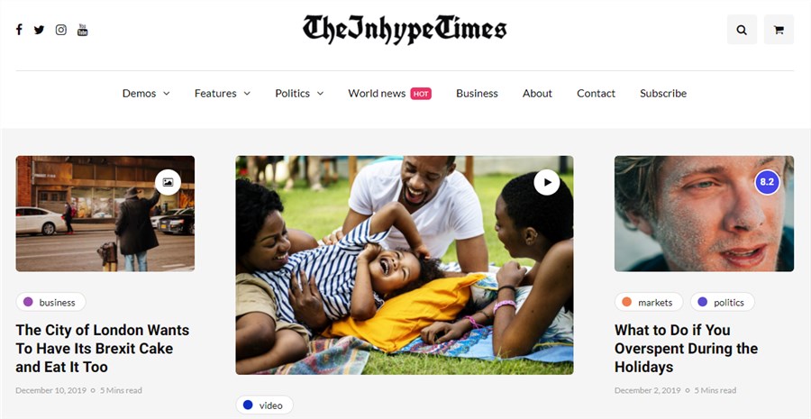 InHype Best Themes for Newspapers for WordPress