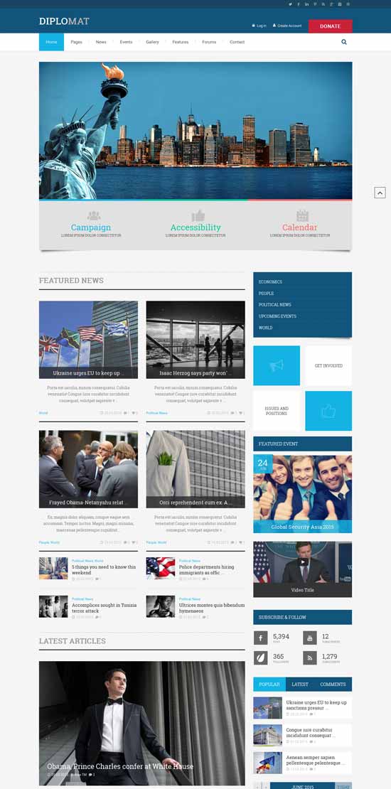 Diplomat Siyasi WordPress Teması