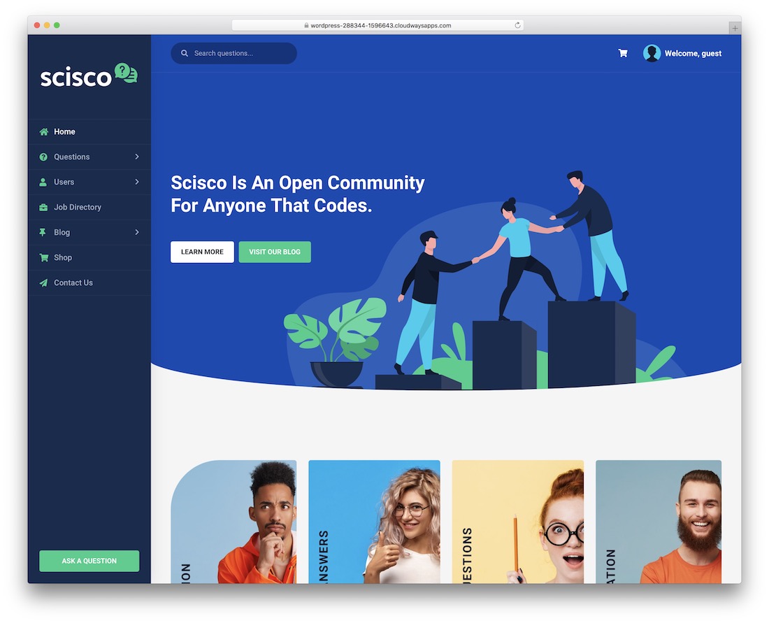 scisco pregunta respuesta tema de wordpress