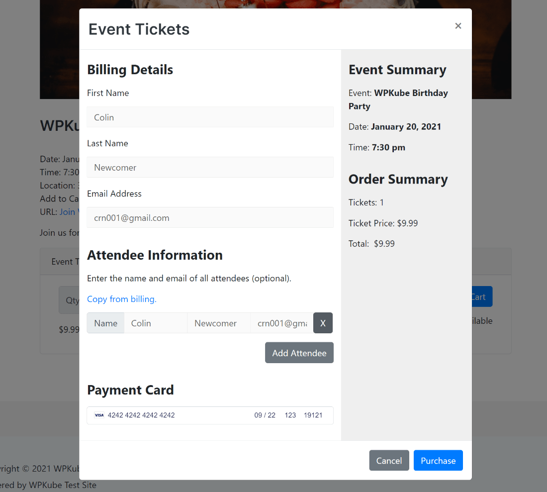 Caja de pago de entradas para eventos