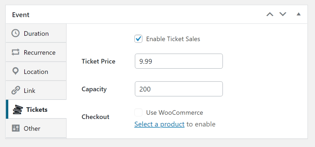 Nueva configuración de entradas para el evento