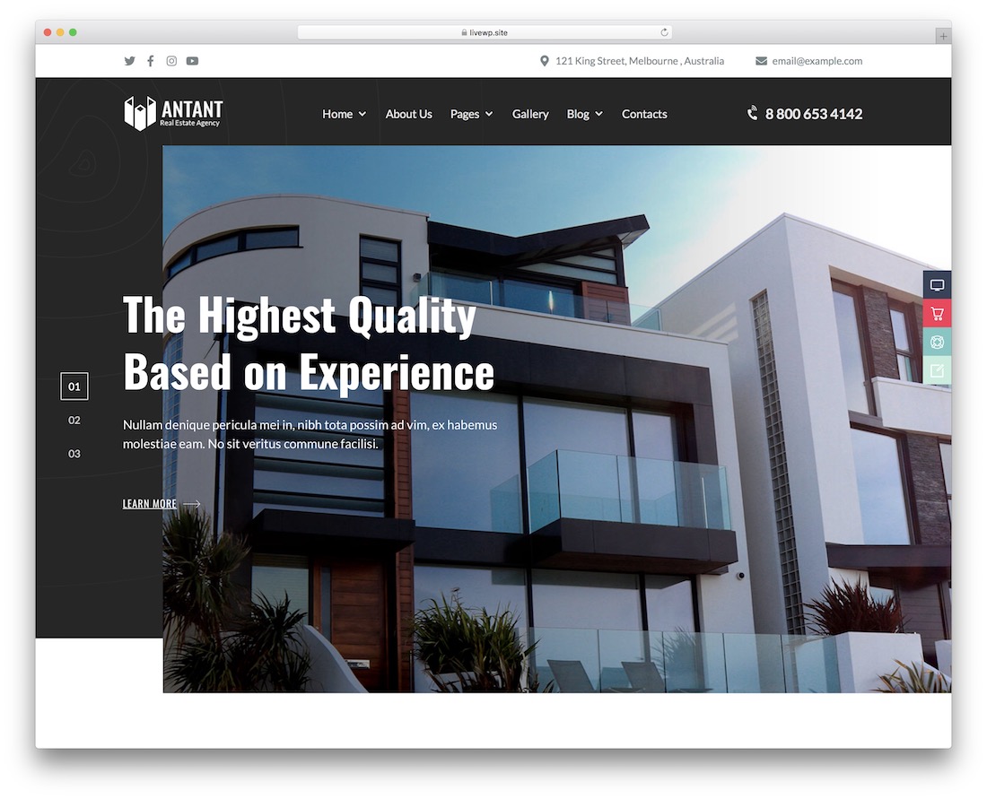 Antant Single Property WordPress Theme