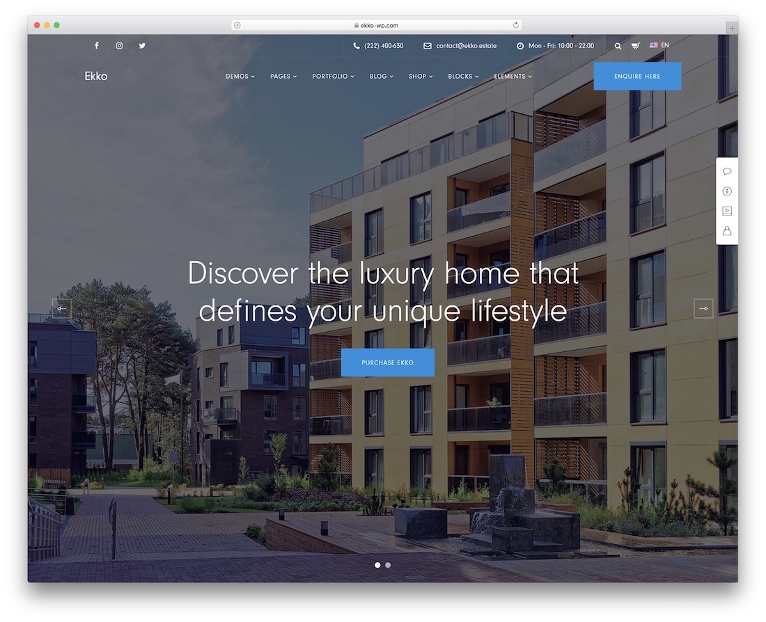 Ekko Single-Property-WordPress-Theme