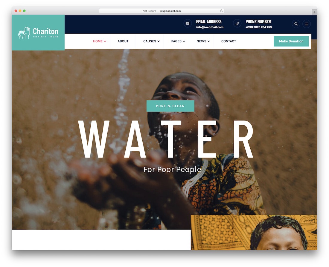 tema wordpress chariton para organizaciones benéficas