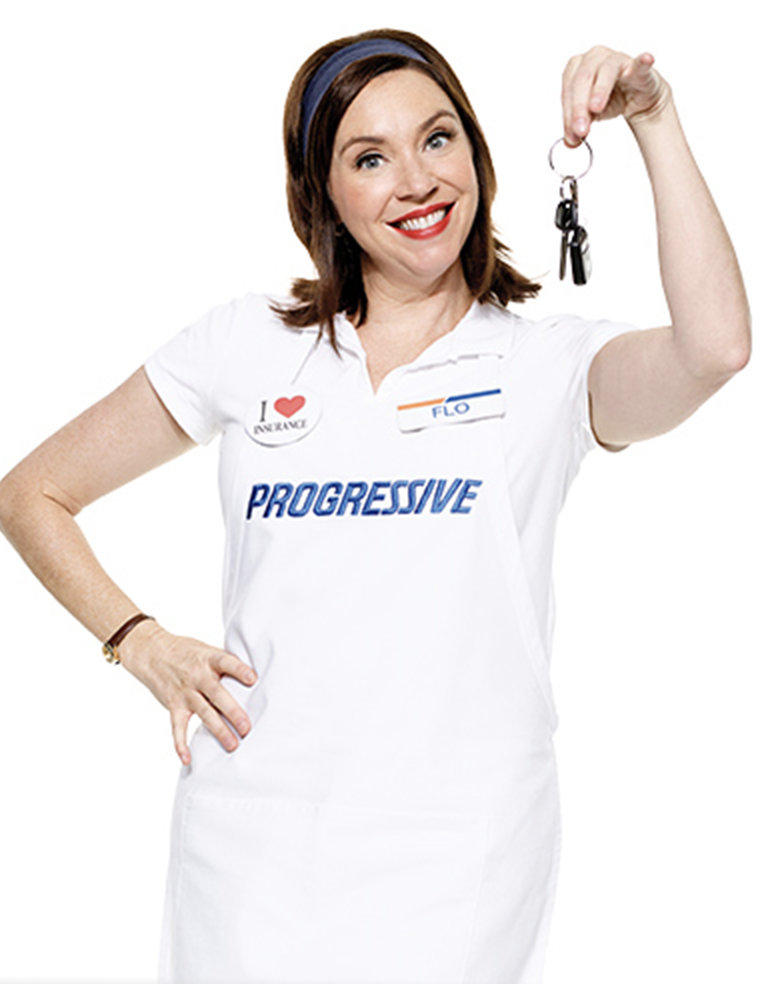 Personagem da marca Flo Progressive