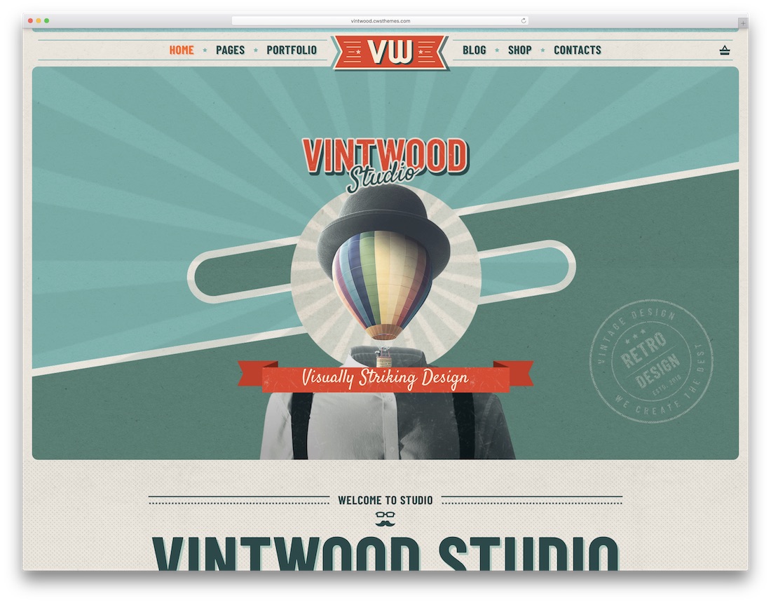 thème wordpress de style rétro vintage vintwood