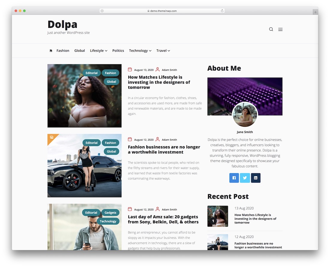 tema wordpress responsivo gratuito dolpa