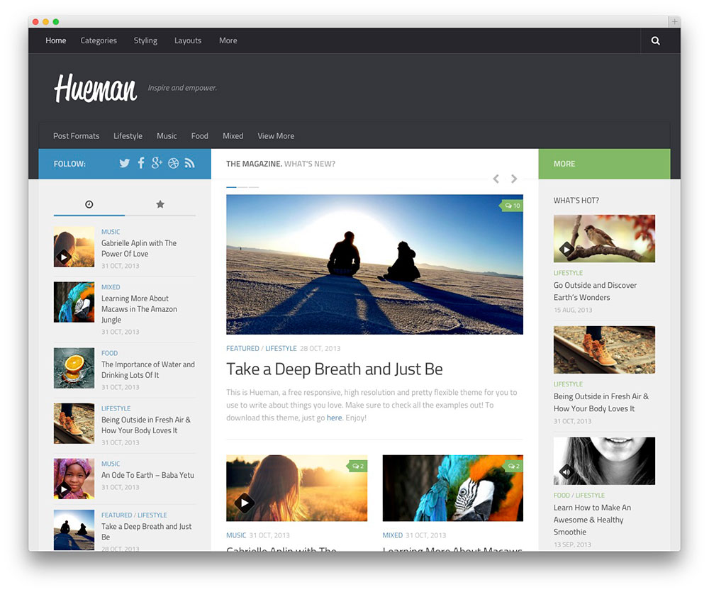 Hueman - Tema de revista gratuita