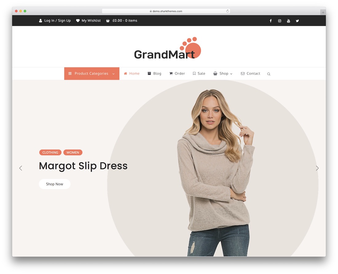 Grandmart 免费电子商务 wordpress 主题