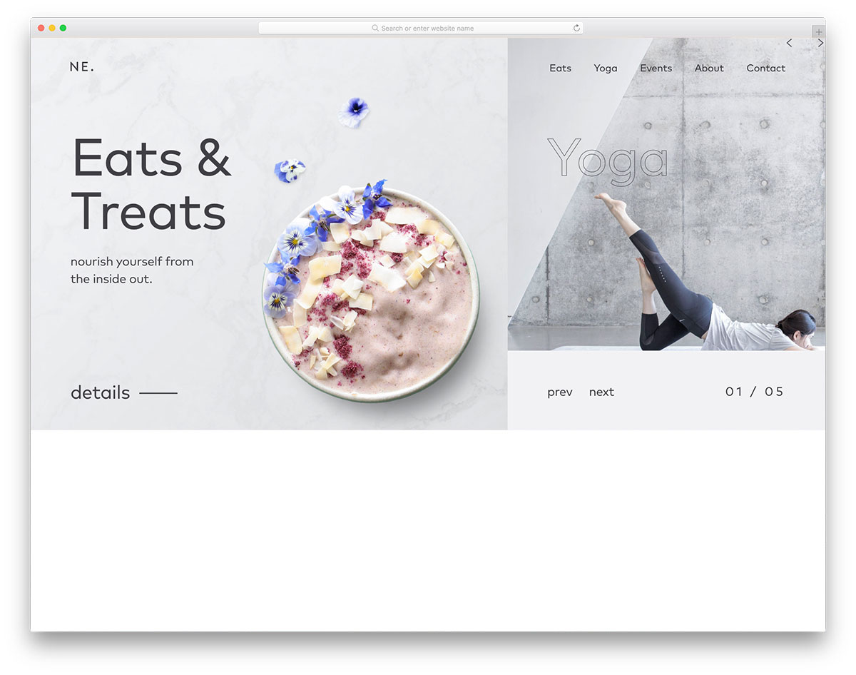 Site de estilo de vida Nutrir Eats