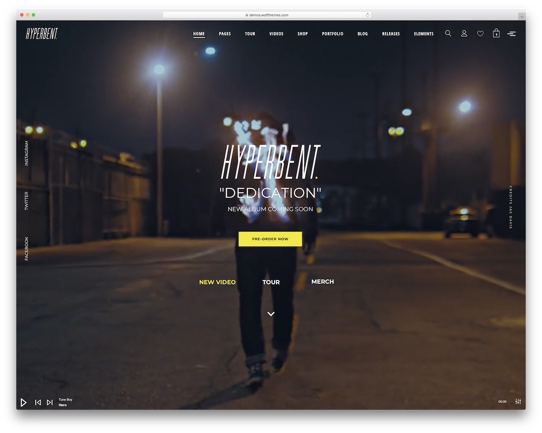 hyperbent 音乐 wordpress 主题