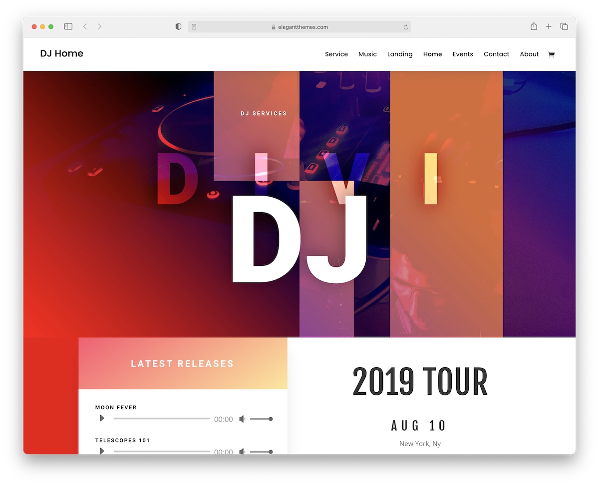 divi 音乐 wordpress 主题