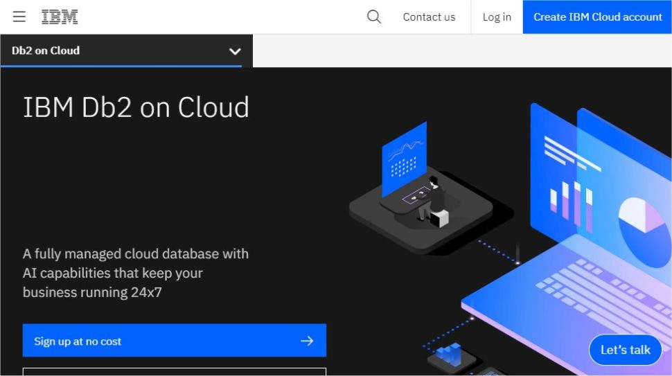 Website-Screenshot für IBM Db2 on Cloud