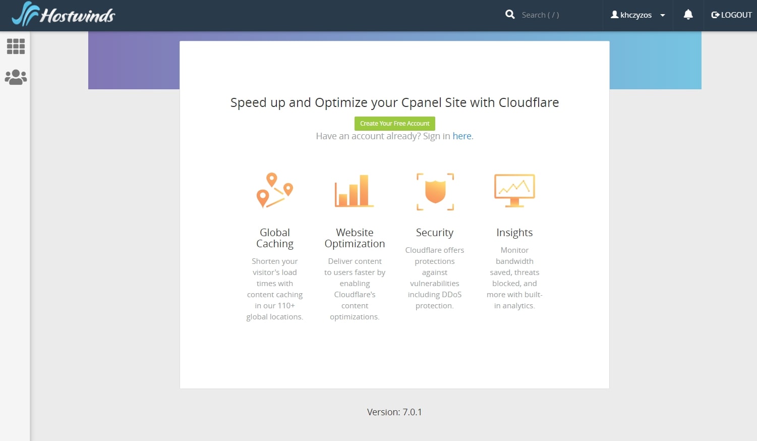 Hostwinds'in Cloudflare entegrasyonunu tartışan web sayfası