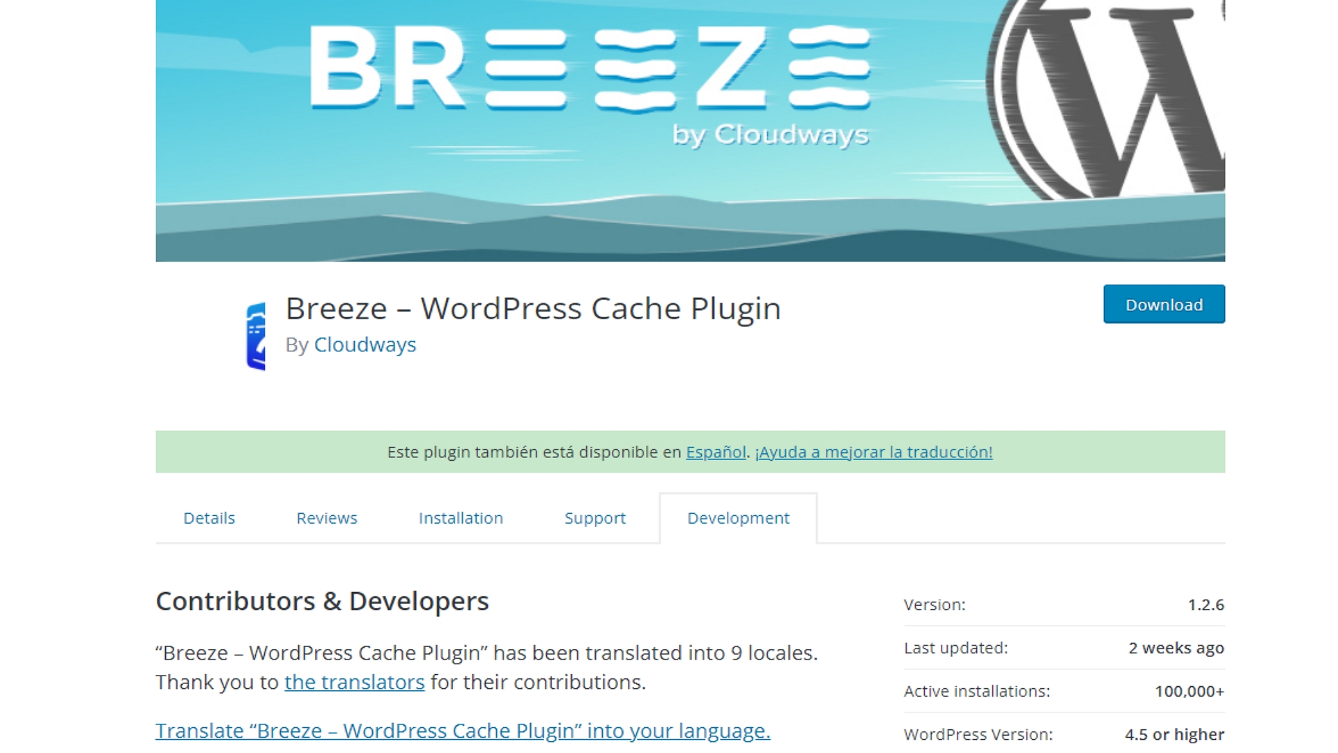 Cloudways' Breeze WordPress eklentisi