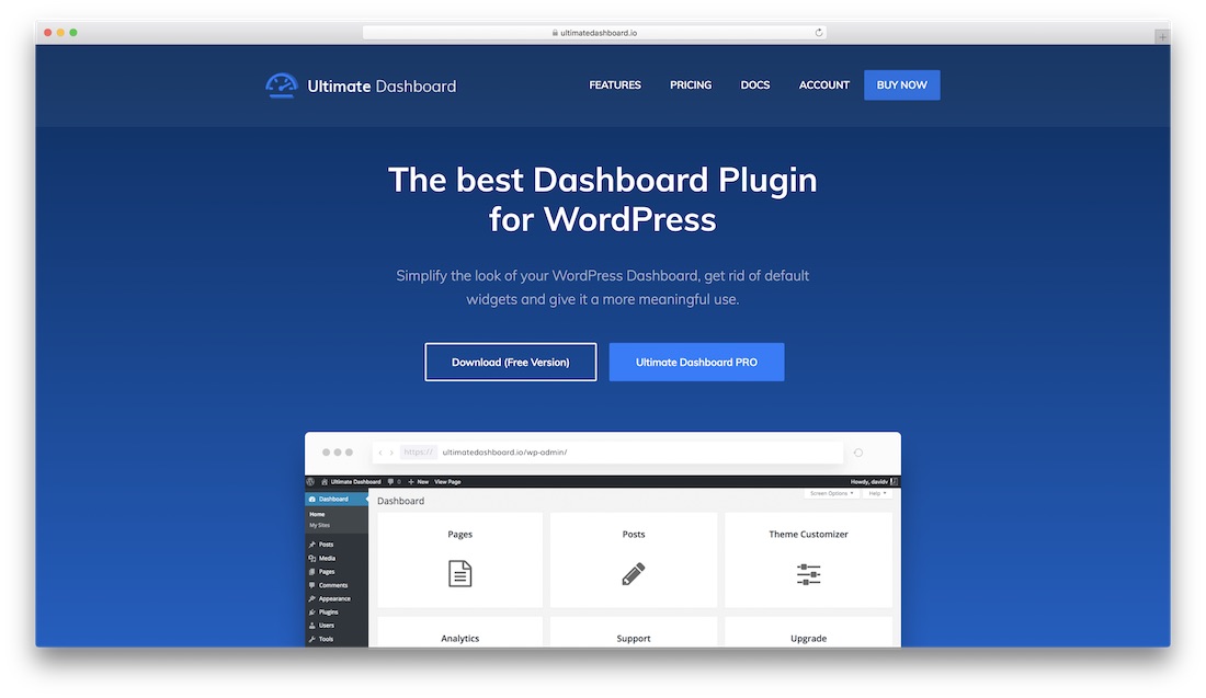 plugin pentru wordpress pentru tabloul de bord final