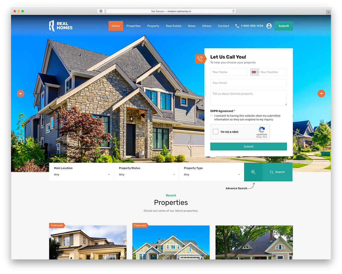 RealHomes - daftar real estat tema WordPress