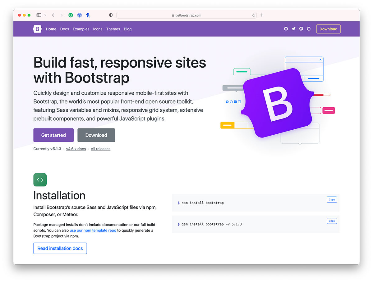 bootstrap - en popüler html çerçevesi