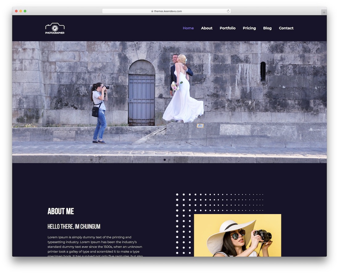 temă wordpress de fotografie gratuită keenshot