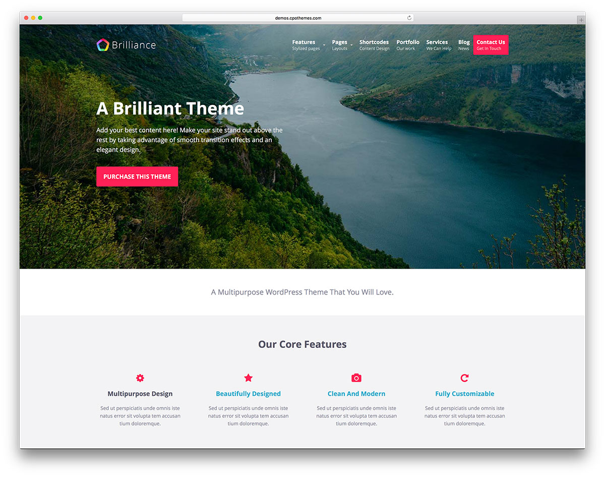 strălucire-minimal-landing-page-website-template