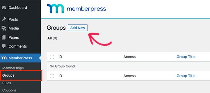 MemberPress groups