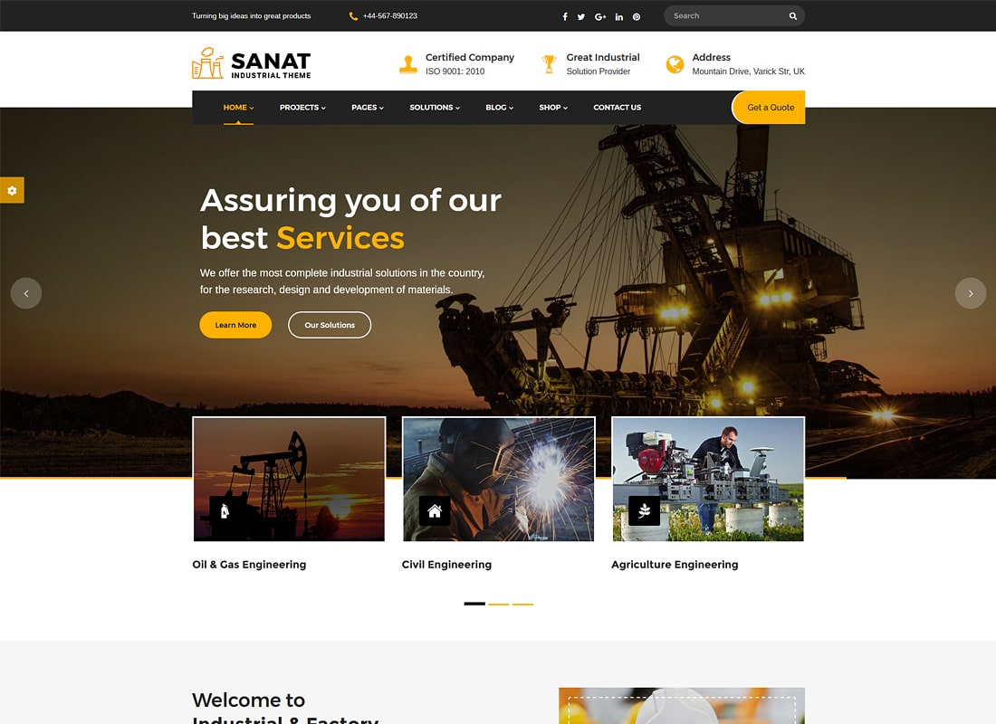 Sanat - Tema WordPress Pabrik & Industri