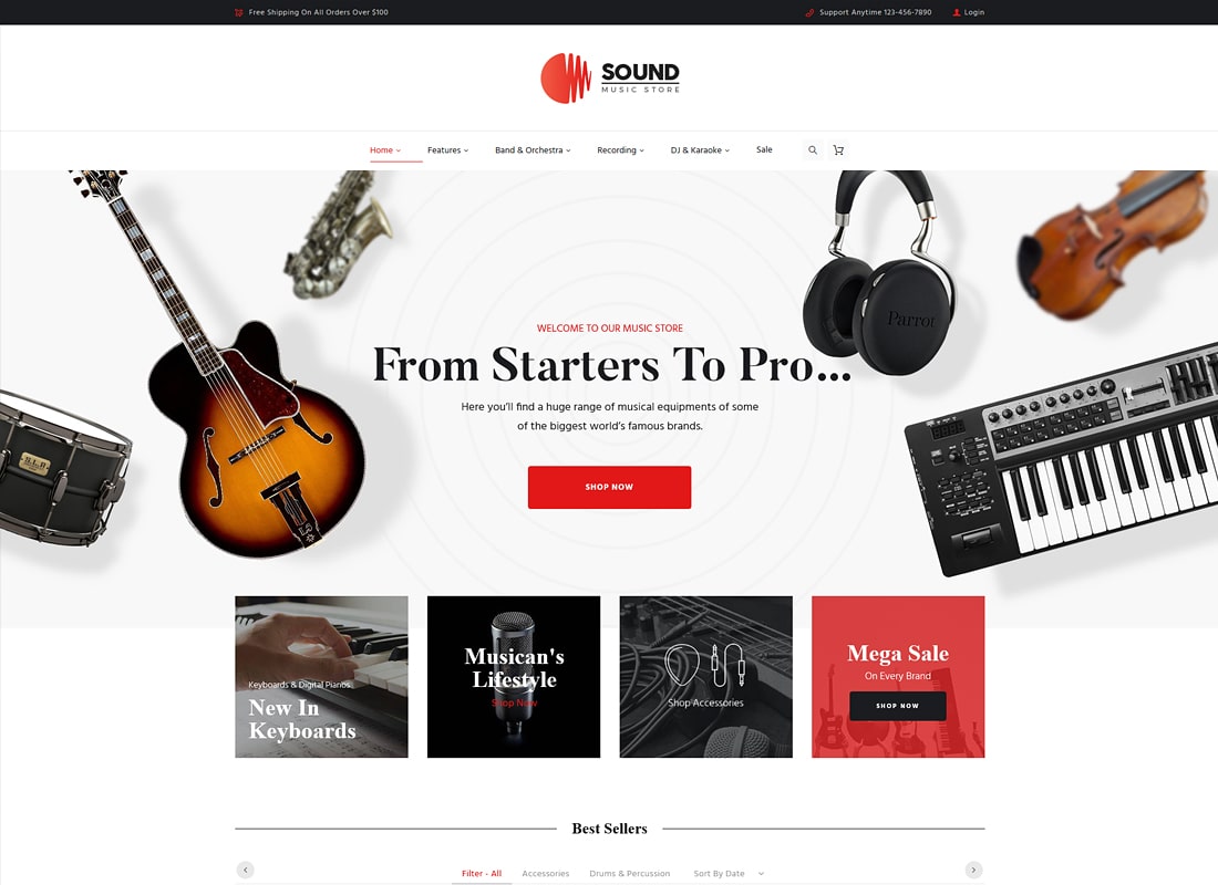 Suara | Tema WordPress Toko Alat Musik Online