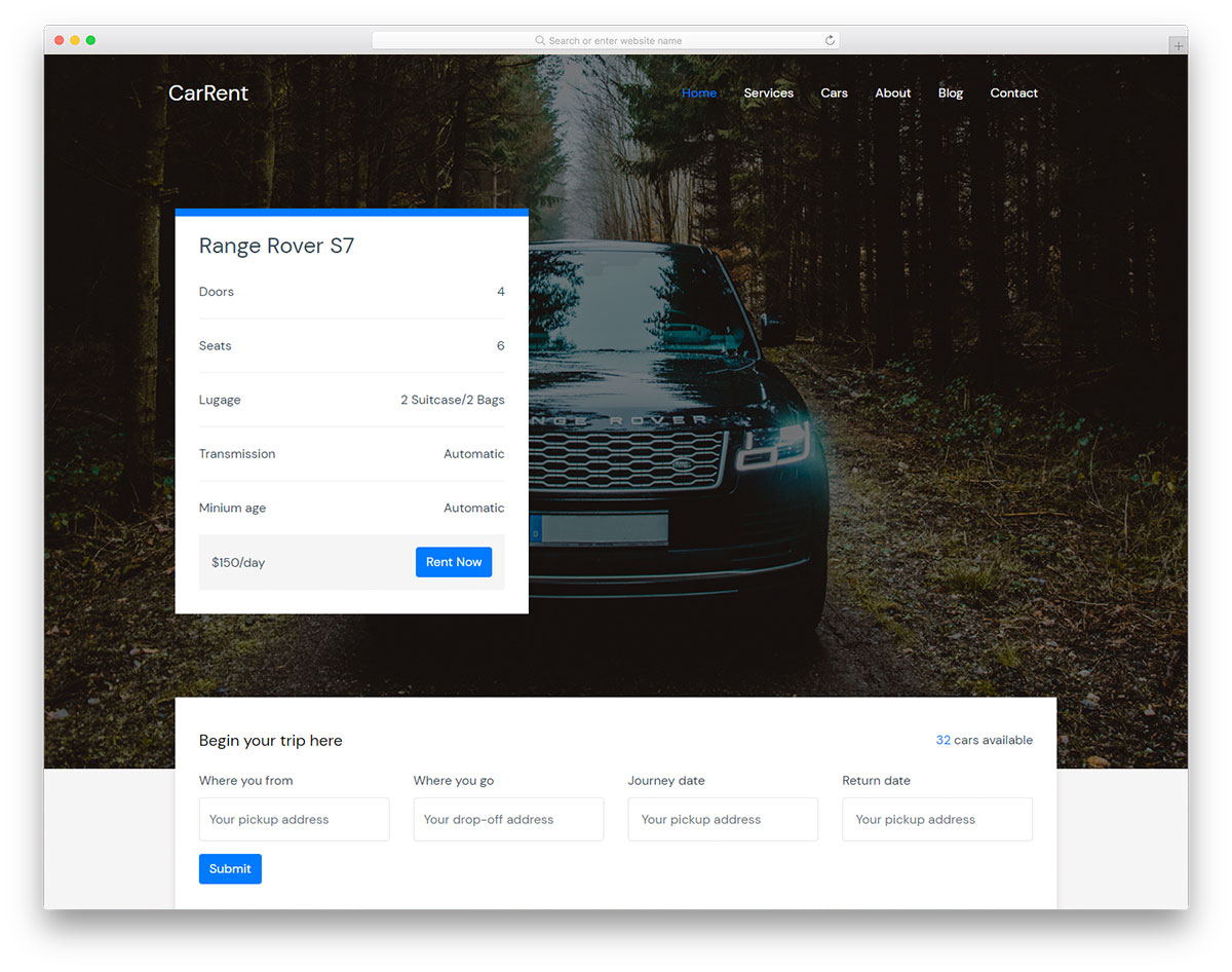 Modèle CSS gratuit Carrent