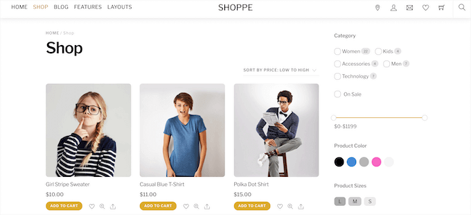 WooCommerce store example