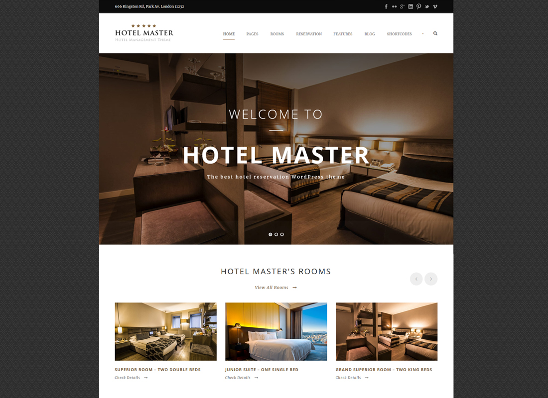 Master Hotel | Tema WordPress Pemesanan Hotel