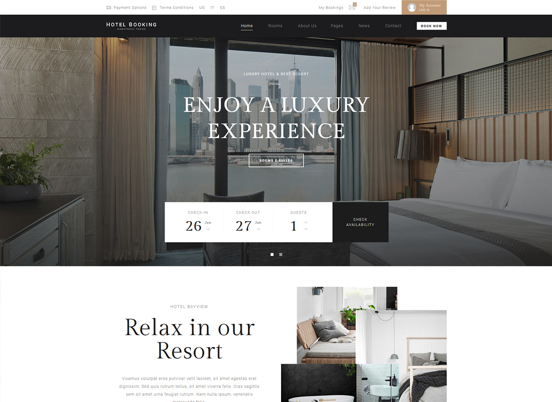 Pemesanan Hotel | Tema WordPress Hotel